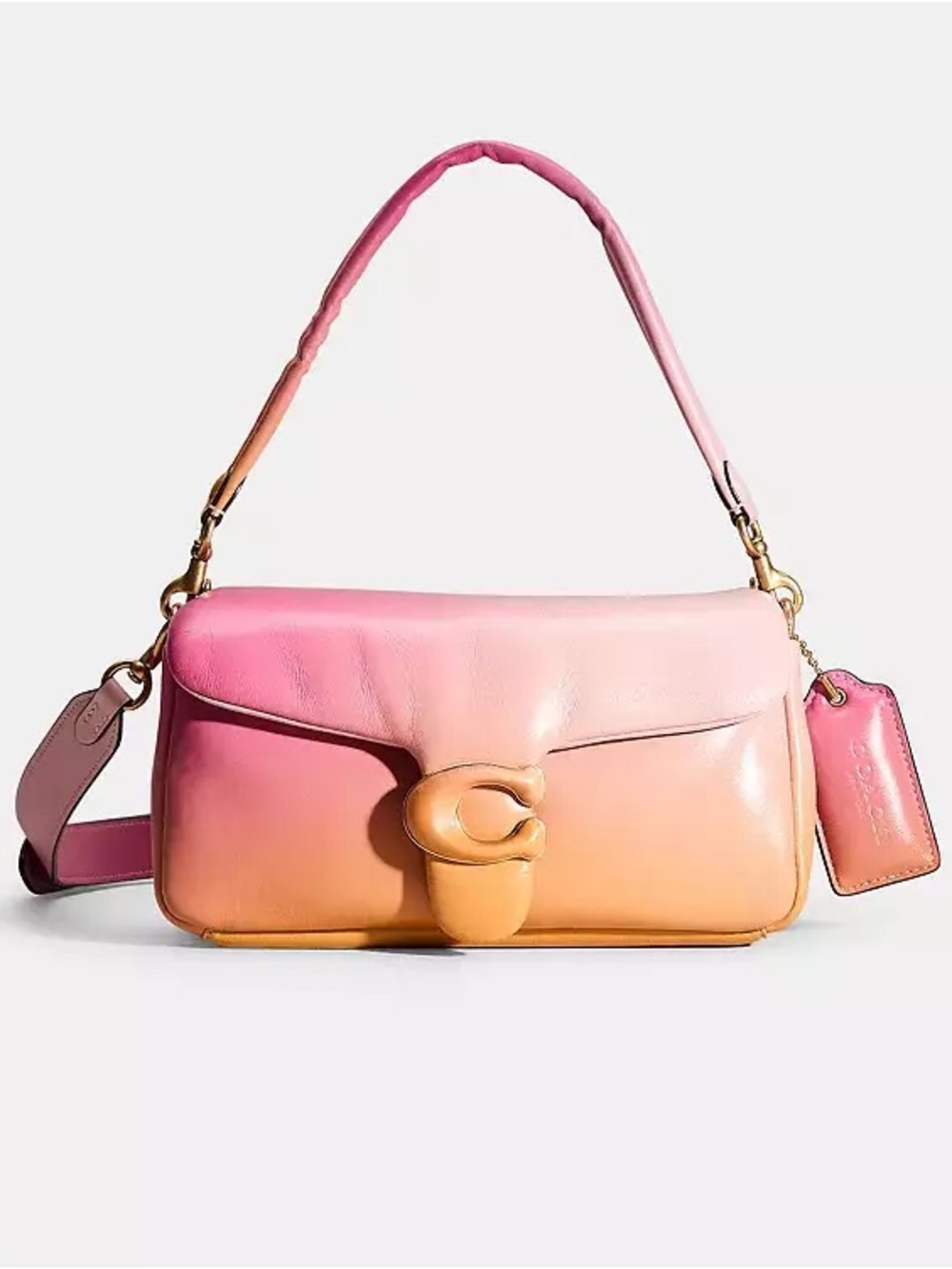 Coach Pillow Tabby 26 shoulder/crossbody bag in brass/petunia ombre